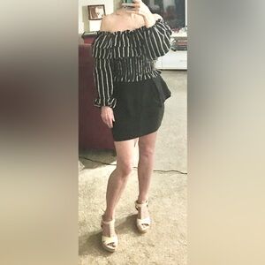 Charlotte Russe Black peplum mini skirt- Medium